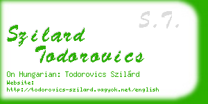 szilard todorovics business card